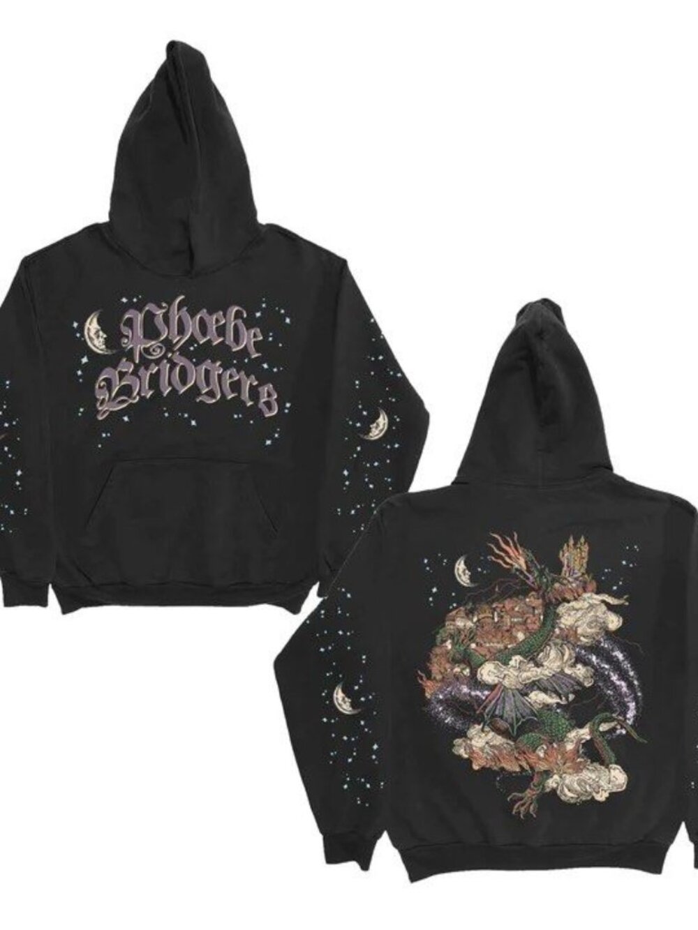 Phoebe Bridgers Celestial Moon Dragon Graphic Multicolor Unisex Hoodie - Size XL
